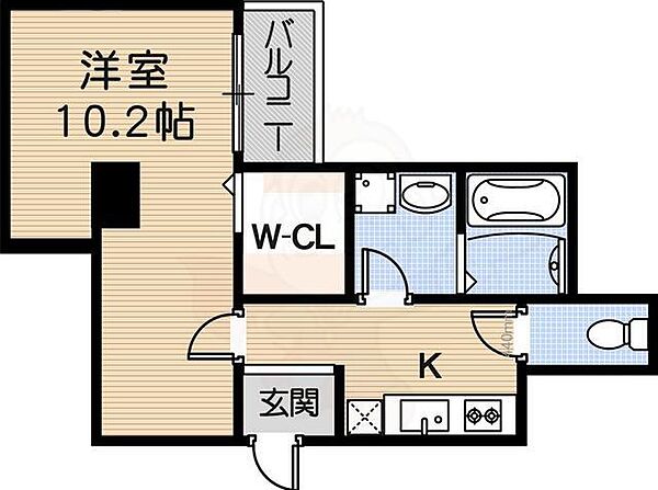 ケイ・クリスタル2 ｜兵庫県尼崎市西本町８丁目(賃貸マンション1K・2階・33.98㎡)の写真 その2