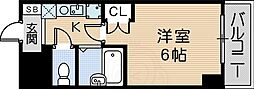 Lメゾン大物 1Kの間取図画像