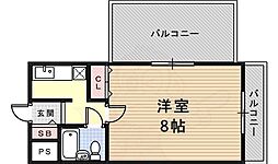 カトレアマンション 1Kの間取図画像