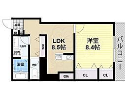 コンフォート武庫川 1SLDKの間取図画像