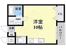ラプラン建家町 ワンルームの間取図画像