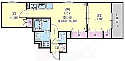 尼崎市元浜町5丁目アパート 2LDKの間取図画像