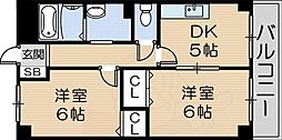 パステロ 2DKの間取図画像