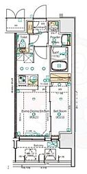 MAXIV尼崎 1LDKの間取図画像