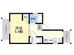 ウェルス尼崎 1Kの間取図画像