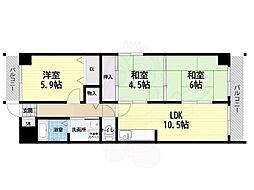 メゾンドみずほ尼崎 3LDKの間取図画像