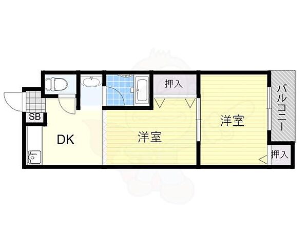 堺ハザマコーポ ｜大阪府堺市北区船堂町２丁(賃貸マンション2DK・3階・31.00㎡)の写真 その2