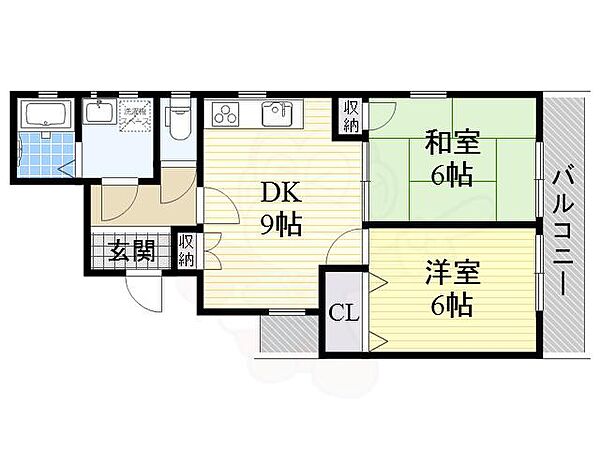 諏訪ノ森OMパレス ｜大阪府堺市西区浜寺諏訪森町中２丁(賃貸アパート2DK・1階・48.06㎡)の写真 その2