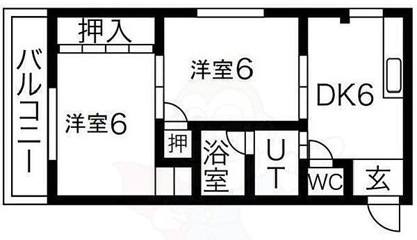 ラフィーネ三国 ｜大阪府堺市堺区榎元町３丁(賃貸アパート2DK・3階・42.00㎡)の写真 その2