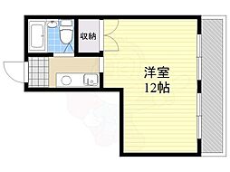 三貴ハイツ ワンルームの間取図画像