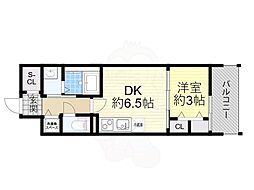 ArtizA堺 1DKの間取図画像