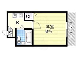 メゾンフェニックス 1Kの間取図画像
