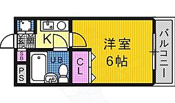 ランピオーネ 1Kの間取図画像