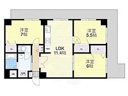 サンポートハイム堺 3LDKの間取図画像