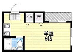 プレナス御陵前 ワンルームの間取図画像