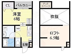 シャルマンコート2 1Kの間取図画像