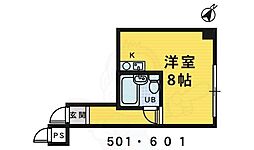 アメニティ堺 ワンルームの間取図画像