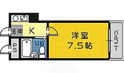 中之町TKハイツ 1Kの間取図画像