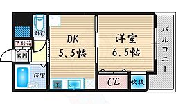 サンコート住吉 1DKの間取図画像