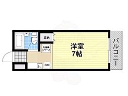 中谷ビル 1Kの間取図画像