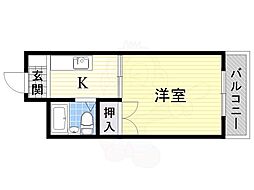 プレアール緑ケ丘 1Kの間取図画像
