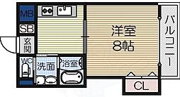 朱雀 1Kの間取図画像