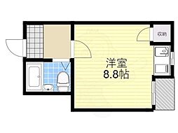 宿院スカイハイツ ワンルームの間取図画像