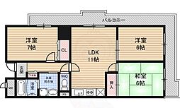 レグルス堺東 3LDKの間取図画像