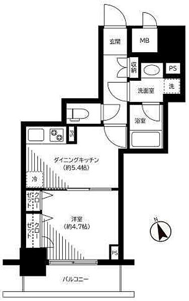 銀座レジデンス伍番館 505｜東京都中央区湊２丁目(賃貸マンション1DK・5階・31.62㎡)の写真 その2