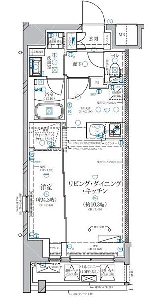 ディアレイシャス赤羽 702｜東京都北区赤羽１丁目(賃貸マンション1LDK・7階・36.80㎡)の写真 その2