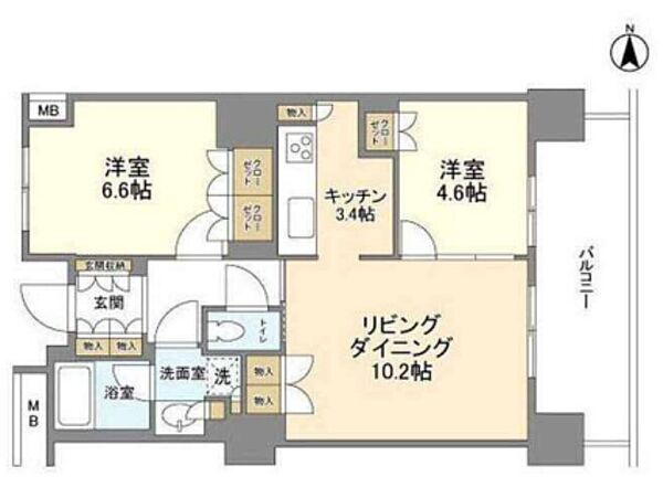 豊洲シエルタワー（TOYOSU CIEL TOWER） 2813｜東京都江東区豊洲５丁目(賃貸マンション2LDK・28階・60.64㎡)の写真 その2