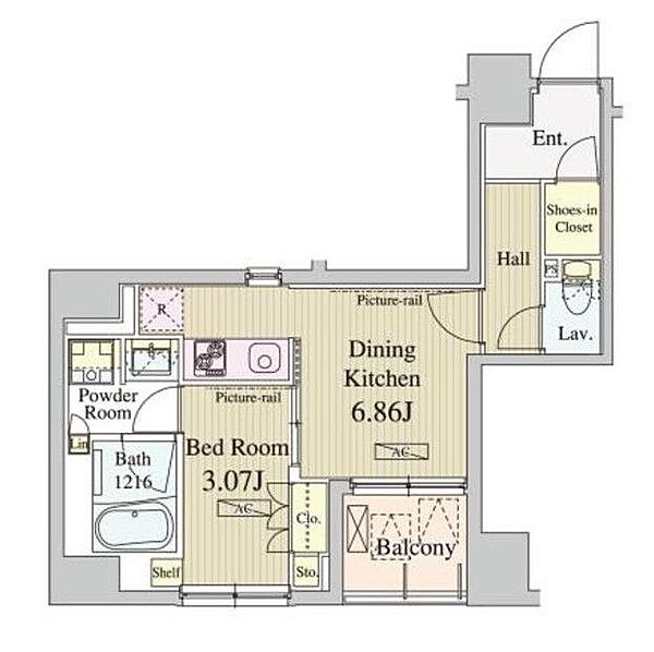 コートラクリア人形町 201｜東京都中央区日本橋人形町１丁目(賃貸マンション1DK・2階・32.78㎡)の写真 その2