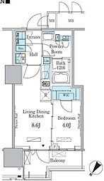 晴海フラッグ ポートビレッジ A棟（HARUMI FLAG） 14階1LDKの間取り