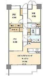 ブリリアントヨス 2階3LDKの間取り