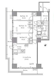 パークアクシス豊洲 3LDKの間取図画像