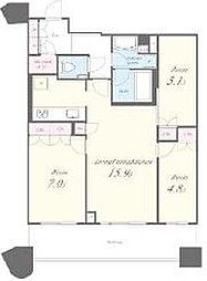 パークタワー勝どきサウス 3LDKの間取図画像