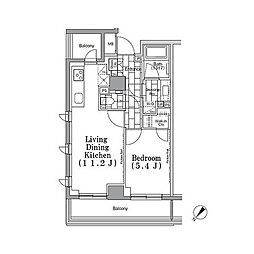 ONEROOFFLAT月島 1LDKの間取図画像