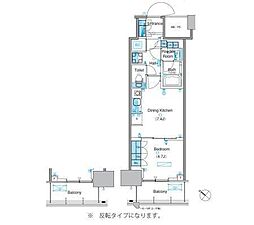 パークアクシス豊洲キャナル 1DKの間取図画像