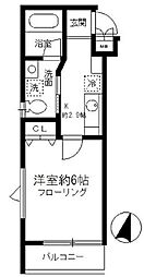 グランアセット月島 1Kの間取図画像