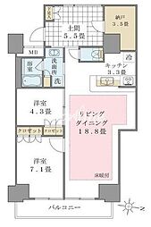 Brilliaist東雲キャナルコート 2LDKの間取図画像