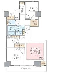 Brilliaist東雲キャナルコート 1SLDKの間取図画像