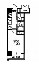 レジディア月島3 1Kの間取図画像