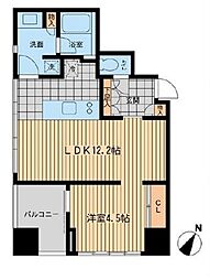 ウィルテラス勝どき 1LDKの間取図画像