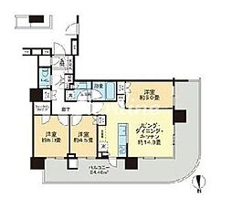 晴海フラッグ パークヴィレッジ T棟 3LDKの間取図画像