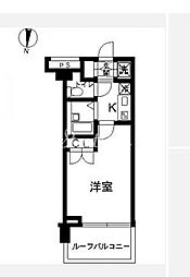スカイコート東京ベイ・東雲 1Kの間取図画像