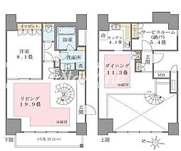 Brilliaist東雲キャナルコート 1SLDKの間取図画像