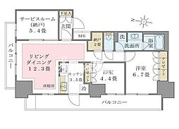 Brilliaist東雲キャナルコート 2SLDKの間取図画像