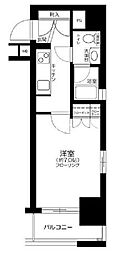 アンディーン月島 1Kの間取図画像