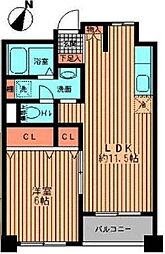 プライムアーバン勝どき 1LDKの間取図画像