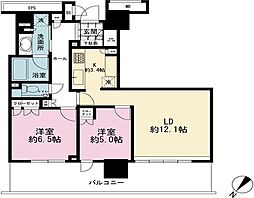 ブランズタワー豊洲 2LDKの間取図画像